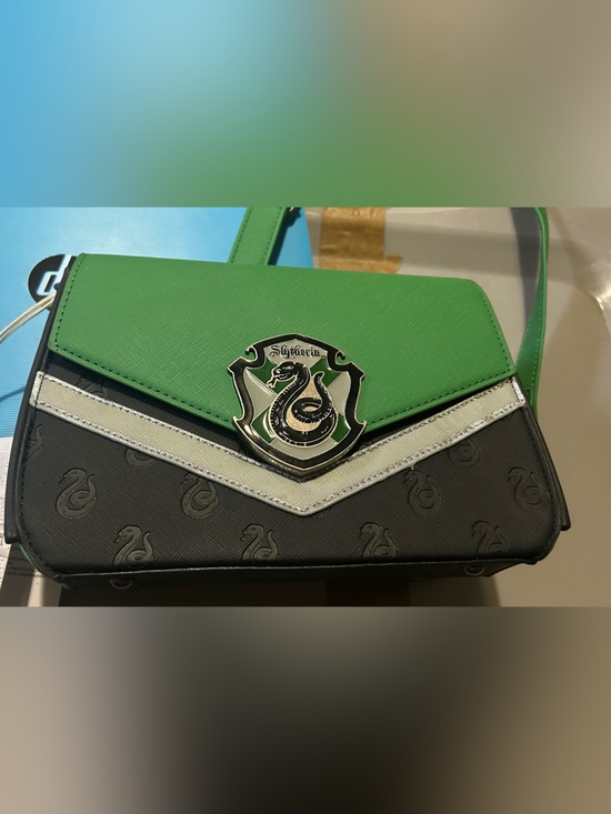 Loungefly Handbags - Loungefly Harry Potter Slytherin Crest Green & Black Crossbody Bag NWT